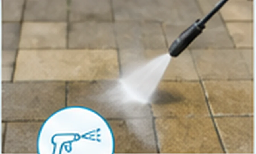 Pressure washing an exterior hard surface